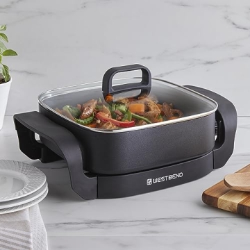 West Bend Electric Skillet 12-Inch Non-Stick Family Cooking