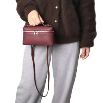 Crossbody Bag for Women Top-Handle Pouch L19 Bag Designer Shoulder Leather Handbag Trendy Purse (Bur...