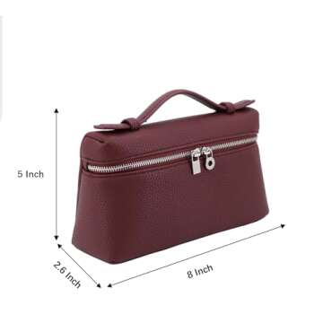 Crossbody Bag for Women Top-Handle Pouch L19 Bag Designer Shoulder Leather Handbag Trendy Purse (Burgandy)