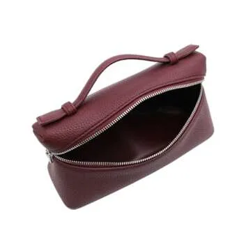 Crossbody Bag for Women Top-Handle Pouch L19 Bag Designer Shoulder Leather Handbag Trendy Purse (Burgandy)