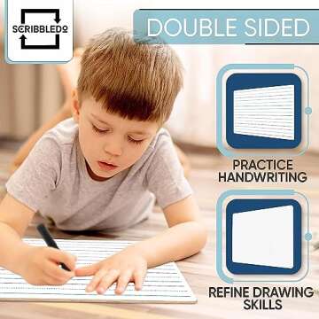 Scribbledo Double Sided Whiteboards for Kids 9x12 - 10 Pack