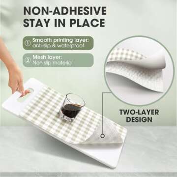 ALIUNI Drawer and Shelf Liner, Non-Slip Kitchen Cabinet Liners Non-Adhesive Thick Strong Grip Waterp...