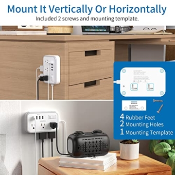 Surge Protector Power Strip with USB & Extension Cord