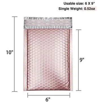 Elegant Rose Gold Bubble Mailers - 25 Pack for Shipping