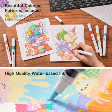 Shuttle Art Automatic Ink Control Acrylic Paint Markers, 60 Colors Brush Tip Acrylic Paint Pens for Rock Painting, Ceramic, Wood, Canvas, Glass, Stone, Fabric, Card Making, DIY & Art Supplies