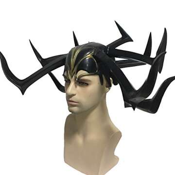 Xcoser Hela Headdress Helmet Mask Cosplay Costume Accessories for Women Halloween