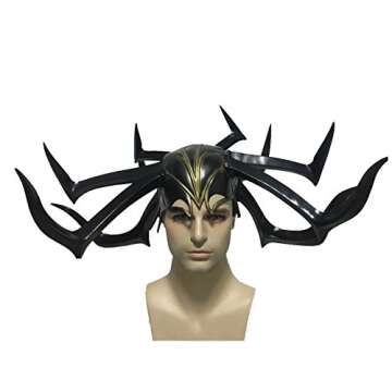 Xcoser Hela Headdress Helmet Mask Cosplay Costume Accessories for Women Halloween
