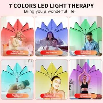Red Light Therapy for Face Body, 5 Heads Red Infrared Light Therapy Device, 7Colors Full Body Red Li...