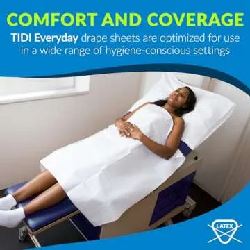 TIDI Everyday 100% Recycled Fiber Single-Use Medical Patient Drape Sheets, White, 40” x 48” (Pack of 100) ― 2-Ply Tissue ― Pebble Embossed ― Latex-Free Medical Supplies ― Tattoo Supplies (9810824)
