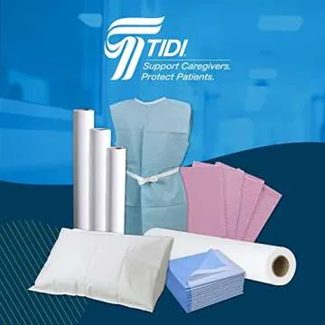 TIDI Everyday 100% Recycled Fiber Single-Use Medical Patient Drape Sheets, White, 40” x 48” (Pack of 100) ― 2-Ply Tissue ― Pebble Embossed ― Latex-Free Medical Supplies ― Tattoo Supplies (9810824)