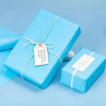 Blue Easter Wrapping Paper 17.5"×963" (80 1/4FT), Sky Blue Wrapping Paper Roll, Birthday Wrapping Paper, Solid Color Paper Wedding, Birthday, Baby Shower, Bouquet Flower, Blue Bulletin Board Paper