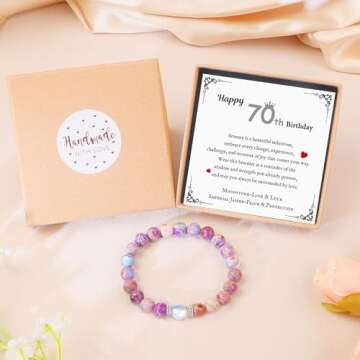 Unique Sereney 70th Birthday Natural Stone Bracelet