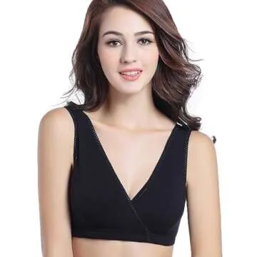 CAKYE 3 Pack Maternity Nursing Sleep Bra Breastfeeding Cotton Bralette