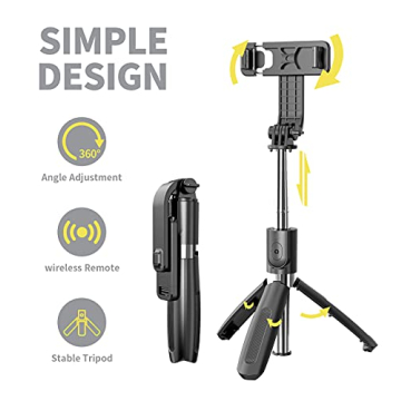 Portable Selfie Stick Tripod with Wireless Remote for Smartphones