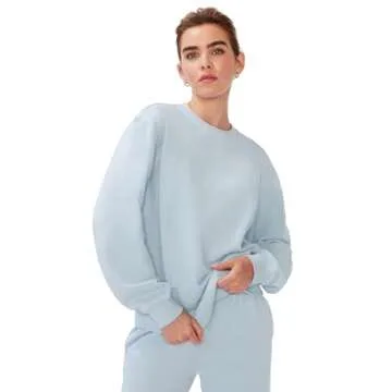 KUT & SO Sweatsuits for Women – Essential 2-Piece Tracksuit Set Includes Fleece Jogger and Matching Crewneck Sweater Sky Blue Large