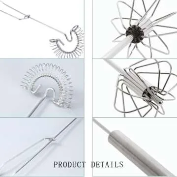 KuuGuu 3 Pieces Stainless Steel Egg Whisk Small Whisk Whipper Egg Whisk Flat Spring Coil Whisk Scandinavian-Type Whisk Egg Frother, Milk and Egg Beater Blender Hand Whisk for Kitchen Baking (10 Inch)