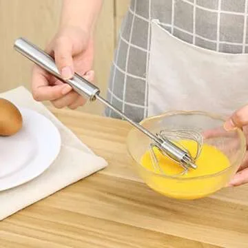 KuuGuu 3 Pieces Stainless Steel Egg Whisk Small Whisk Whipper Egg Whisk Flat Spring Coil Whisk Scandinavian-Type Whisk Egg Frother, Milk and Egg Beater Blender Hand Whisk for Kitchen Baking (10 Inch)