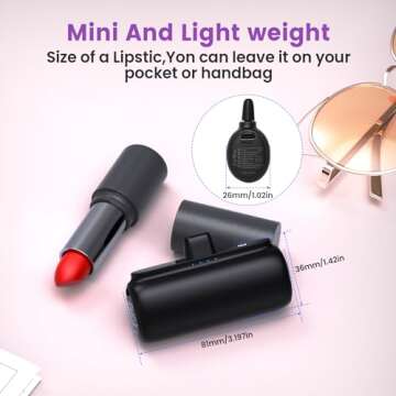 HUAENG USB C Portable Charger Power Bank 5500mAh, 18W PD Type-C Fast Charging Portable Phone Charger for iPhone 16/15 Series, Galaxy S23 S21,Google Pixel, LG Android Phones-Black