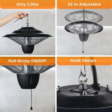 Air Choice 1500W Silent Waterproof Electric Patio Heater