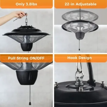 Air Choice 1500W Silent Waterproof Electric Patio Heater