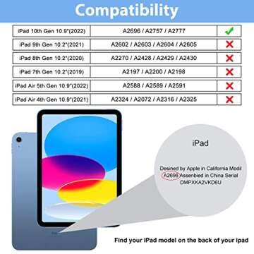 TopEsct 2-Pack Screen Protector for ipad 10th Generation(10.9-Inch, 2022 Model, 10th Gen),9H Tempere...