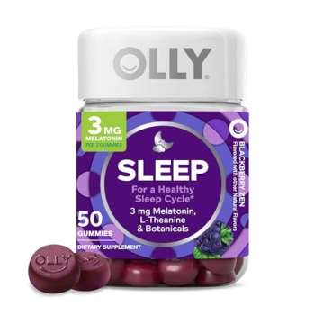 OLLY Sleep Gummy, Occasional Sleep Support, 3 mg Melatonin, L-Theanine, Chamomile, Lemon Balm, Sleep...