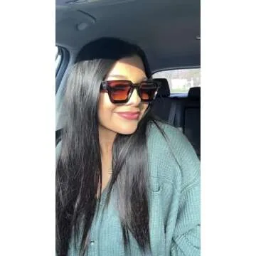 FEISEDY Retro 90s Square Sunglasses for Women Men Trendy Chunky Rectangle Sunglasses UV400 Protection B2385