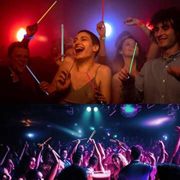 JOYIN 436 Pcs Glow Sticks Bulk Party Pack, 8 Inch Glow in the Dark Sticks, Glow Necklaces and Bracelets with Connectors, 200 Pcs Glowsticks Party Favors Light-up