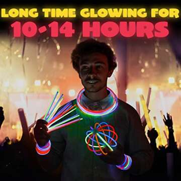 JOYIN 436 Pcs Glow Sticks Bulk Party Pack, 8 Inch Glow in the Dark Sticks, Glow Necklaces and Bracelets with Connectors, 200 Pcs Glowsticks Party Favors Light-up