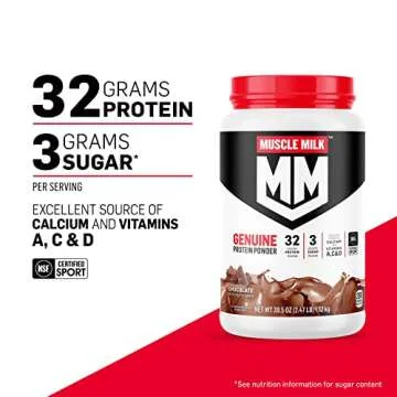 Muscle Milk Protein Powder – 32g Protein, Chocolate Flavor, 2.47 lb