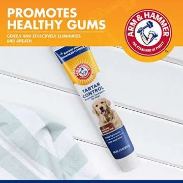 Arm & Hammer for Pets Tartar Control Enzymatic Toothpaste for Dogs Reduces Plaque & Tartar Buildup Safe for Puppies Beef Flavor, 2.5 Ounces Dog Toothpaste (Pack of 1)