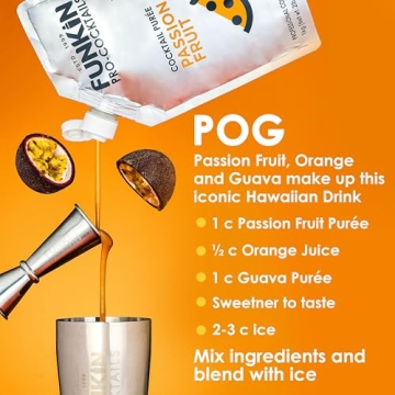 Funkin Passion Fruit Puree Natural Mixer for Cocktails Smoothies