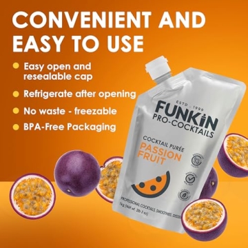 Funkin Passion Fruit Puree Natural Mixer for Cocktails Smoothies