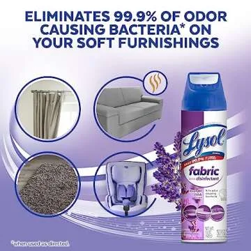 Lysol Fabric Disinfectant Spray, Lavender Fields - Antibacterial Cleaning