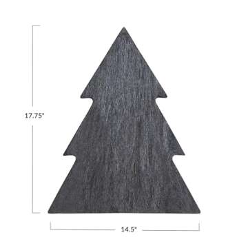 Creative Co-Op Mango Wood Tree Shaped Cheese and Cutting Board, Black