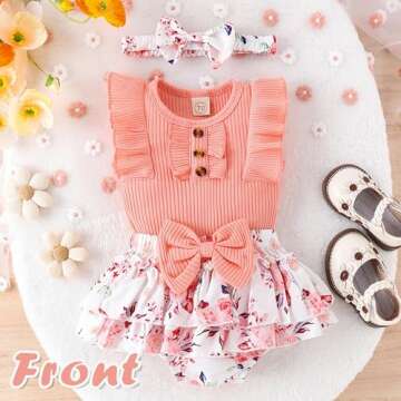 GDTOGRT Baby Girl Summer Outfit with Bow Headband