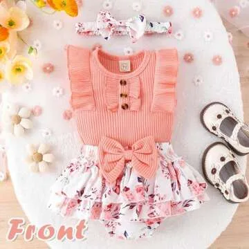 GDTOGRT Baby Girl Summer Outfit with Bow Headband