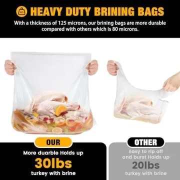 Durable Turkey Brining Bags for 18 lbs, 2-Pack