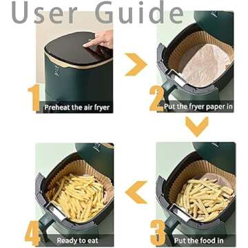 BINGLALA 100PCS Air Fryer Disposable Paper Liner, Round Liners, Oil-Proof, Water-Proof Parchment for Baking,No- Stick Food Grade liners Roasting Microwave (100pcs & 7.9in)
