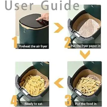 BINGLALA 100PCS Air Fryer Disposable Paper Liner, Round Liners, Oil-Proof, Water-Proof Parchment for Baking,No- Stick Food Grade liners Roasting Microwave (100pcs & 7.9in)