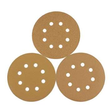 Sanbor Abrasive 5-inch 8-hole Hook and Loop Dustless Sanding Discs Sandpaper, 40-Pack(Assortment 60G 80G 120G 150G)