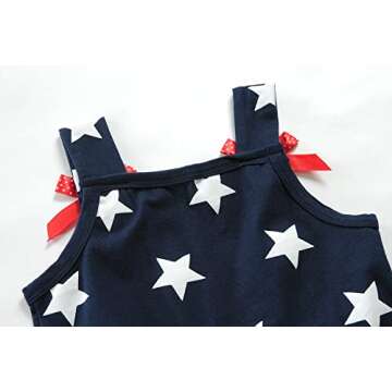 Little Girls USA Flag Dress Girls Independence Day Casual Outfit Memorial Day Dress 4-5T