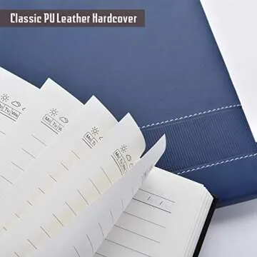 Large Notebooks and Journals Classic Hardcover Notebook 8 x 11 inch 128 Sheets (256 Pages) Leather N...