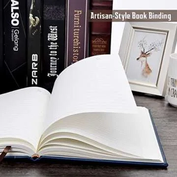 Large Notebooks and Journals Classic Hardcover Notebook 8 x 11 inch 128 Sheets (256 Pages) Leather Notebook Journals to Write in for Women Men OZCHIN (Blue)