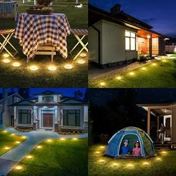 Flacchi Solar Ground Lights - IP68 Waterproof 12 Pack Dual-Purpose Solar Lights Outdoor Garden, Sola...
