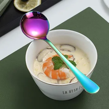 Kyraton Rainbow Soup Spoons Set of 6 for Stylish Dining