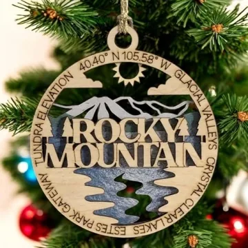 Handcrafted 3" Wood Ornament from Rocky Mountain National Park