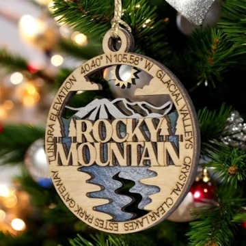 Handcrafted 3" Wood Ornament from Rocky Mountain National Park