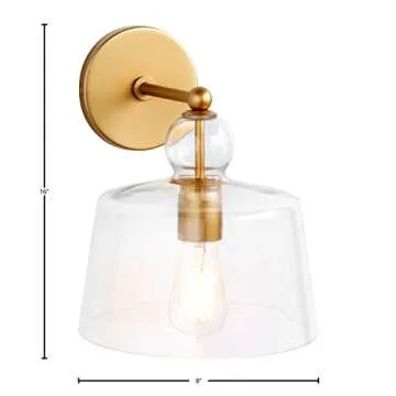 Modern Wall Mount Sconce with Glass Shade and Bulb