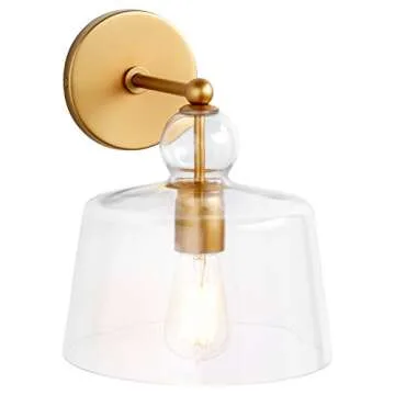Modern Wall Mount Sconce with Glass Shade and Bulb